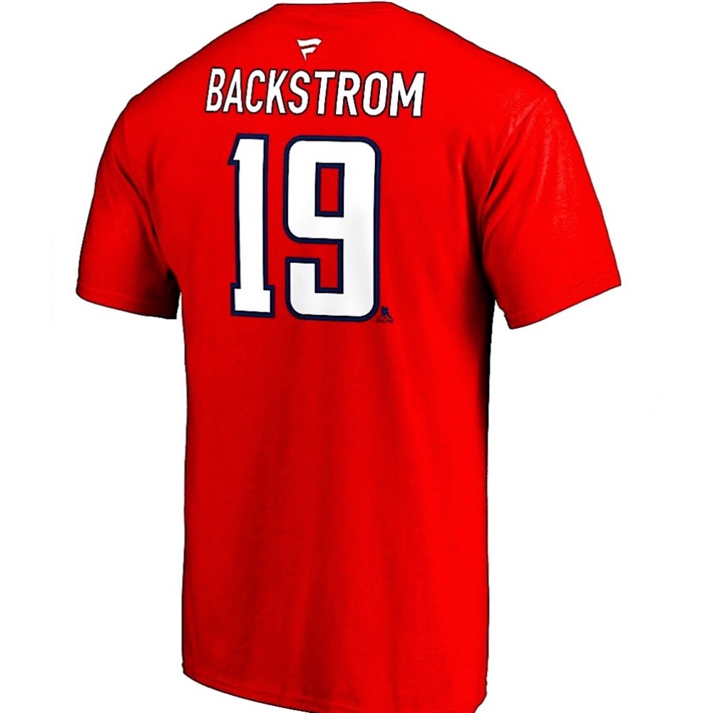 Reebok Red NHL Washington Capitals Nicklas Backstrom #19 T-Shirt, Men's Size M. - Picture 3 of 11